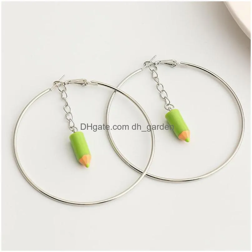 dangle chandelier japan and south korea creative funny pencil earrings cute love soft pottery women fashion sweet accessories