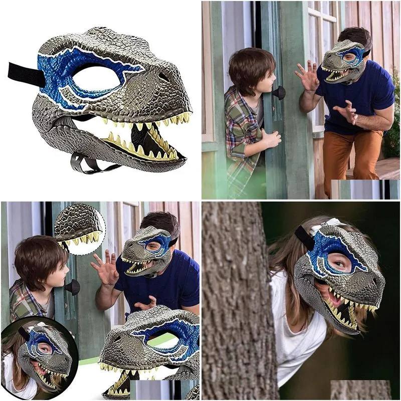 3d dinosaur mask role play props performance headgear jurassic world raptor dinosaur dino festival carnival gifts 220704