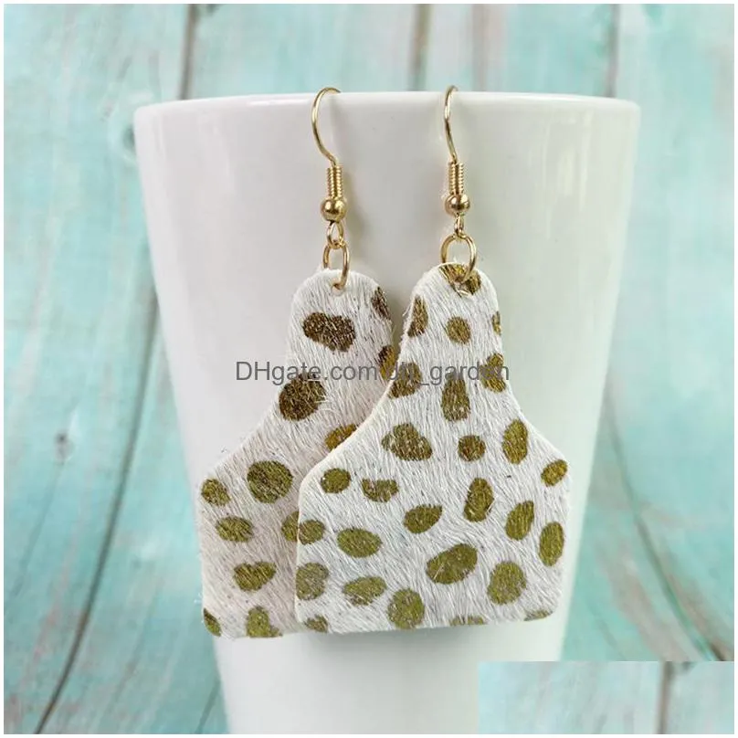 dangle chandelier potosala leopard print leather teardrop earrings lightweight natural texture lattice ladies fashion jewelry gifts