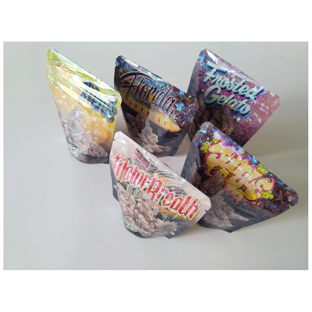 pink  runts edible mylar bags 3.5 foil resealable uniquely shaped pouches with zipper runtz smellproof plastic cut out packaging bag
