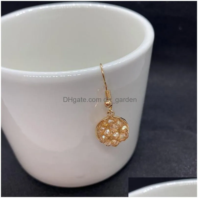 dangle chandelier natural crystal earrings unique white gold beads elegant fashion jewelry women pendants diy