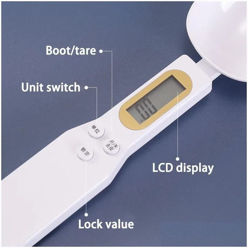 Measuring Tools Measuring Tools Electronic Kitchen Scale 500G 0.1G Lcd Digital Food Flour Spoon Mini Tool For Milk Coffee Drop Deliver Dhgwx