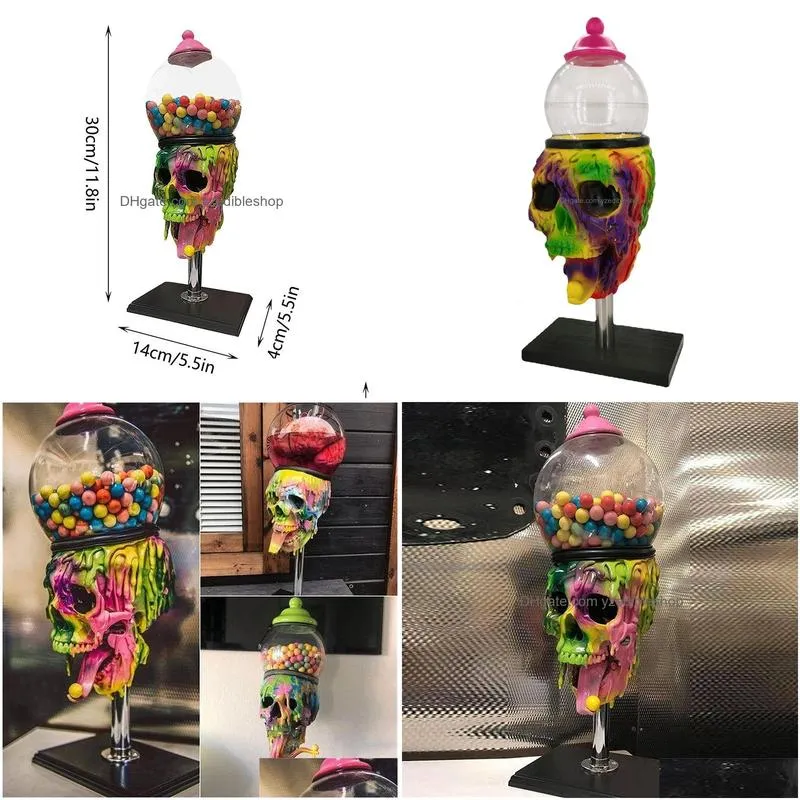 storage boxes bins independent station skull bubble gum machine statue resin crafts decoration home garden study candy 230619