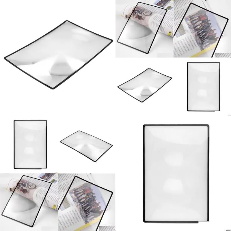 Other Office & School Supplies Wholesale 180X120Mm Convinient A5 Flat Pvc Magnifier Sheet X3 Book Page Magnification Magnifying Readin Dhinq