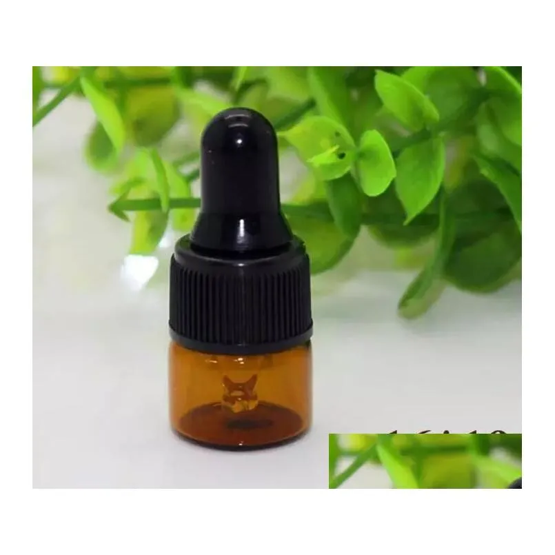 Packing Bottles Wholesale 1Ml Amber Glass Dropper Bottles W/Black Cap Essential Oil Bottle Small Per Vials Sampling Storage 1000 Piece Dhuvc