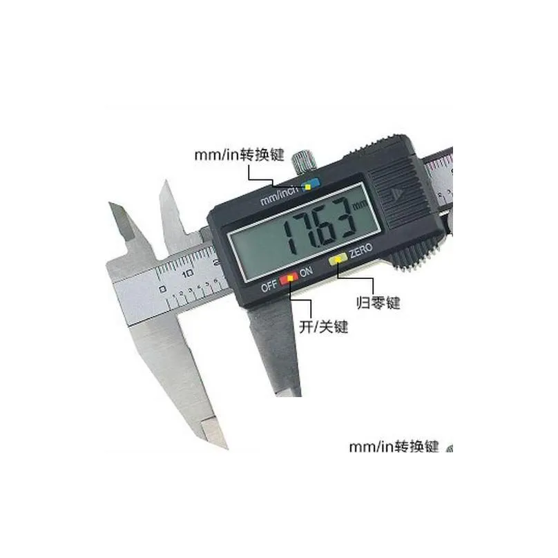Vernier Calipers Wholesale Digital Micrometer New 6 Inch 150Mm Stainless Steel Caliper Vernier Gauge Paquimetro Electronic Measuring T Dhxiu