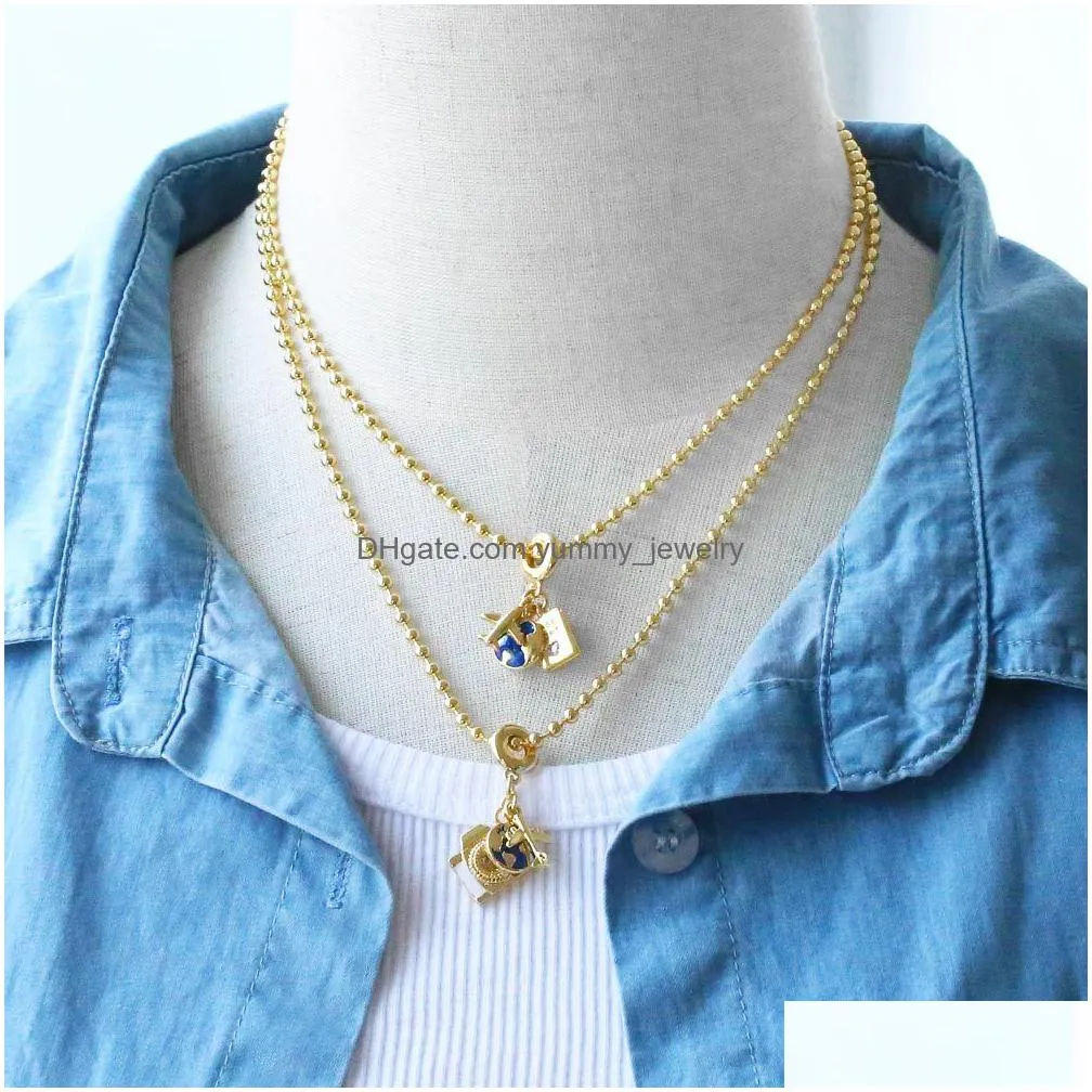 Pendant Necklaces Geunuine Gold Plated Fashion Creative Aircraft Pendant Necklace Accessories Statement Jewelry Drop Delivery Jewelry Dh3E8