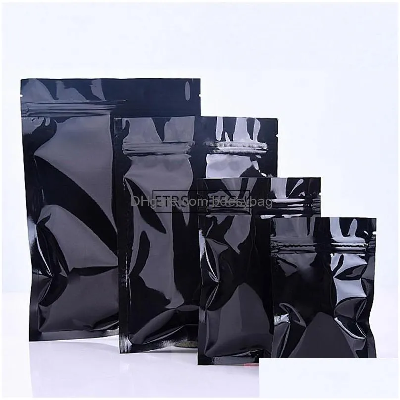 11 size black aluminum foil bag flat bottom metallic mylar black zip bag food packaging bag wholesale lx1042