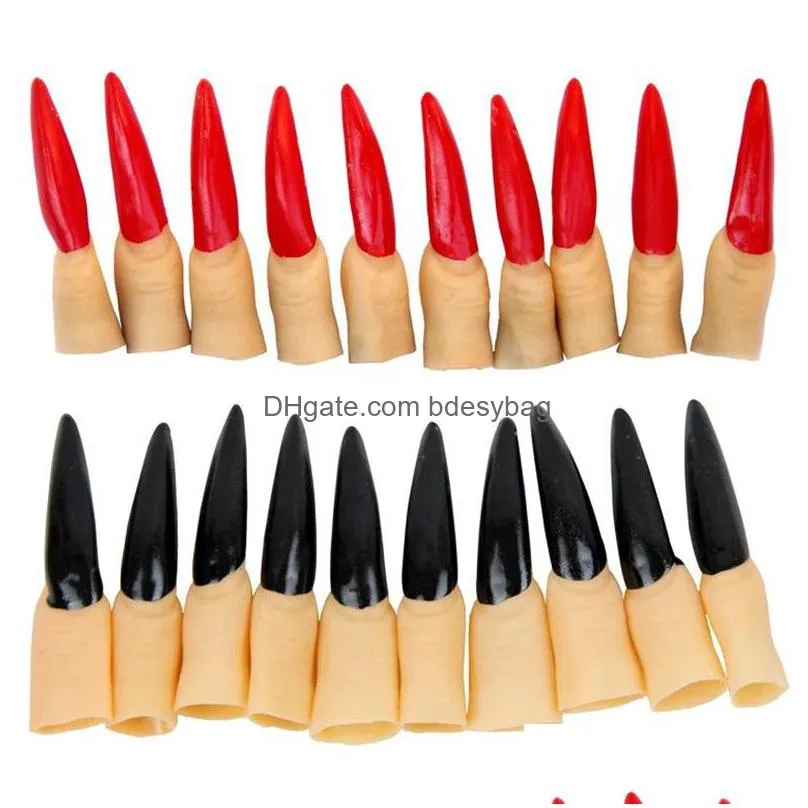 halloween day props vampire zombie false finger sets ghost witch fingernails halloween decoration shipping wa1042