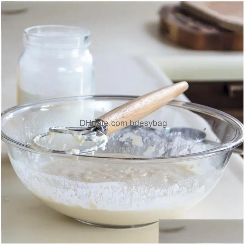 13 inch original danish dough stainless steel dutch style bread dough whisk for pastry pizza blenders kitchen tools wholesale lz1586