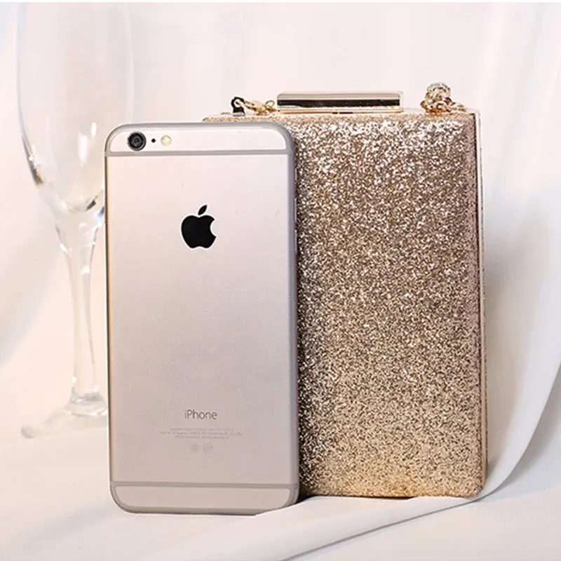 Women Metal Box Bag Shiny Diamonds Clutches Purse Evening Party Handbag Top Luxury Bling Fashion Ladys Party Pouch Bags CL2930