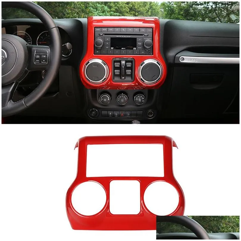 Other Interior Accessories Abs Car Central Dashboard Er Trim For Jeep Wrangler Jk 2011- Factory Outlet Interior Accessories Drop Deliv Dhorz