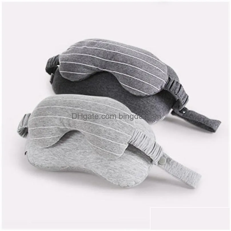 Cushion/Decorative Pillow Neck Pillow And Eye Mask Portable Travel Head Cushion Airplane Flight Sleep Rest Blackout Office Nap Drop De Dhm9A