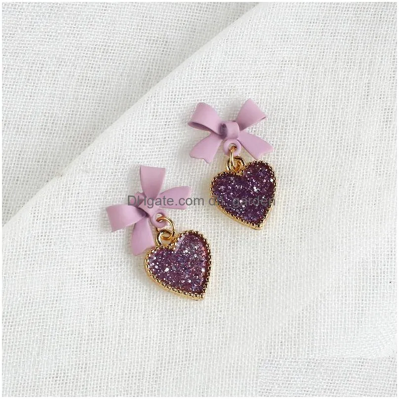 dangle chandelier lifefontier simple purple flower tassel drop earrings korean bowknot shell geometric summer jewelry