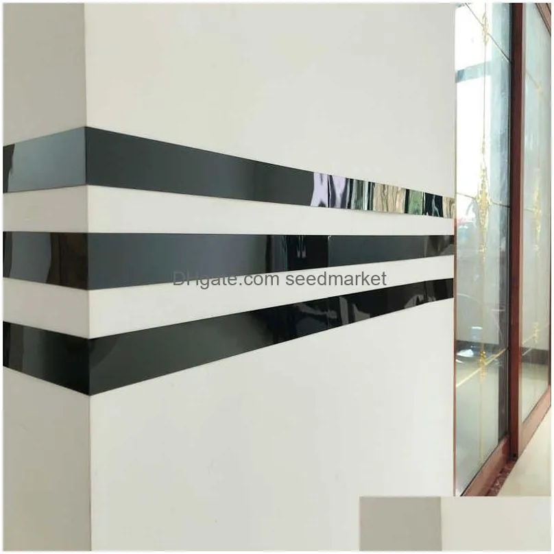 waist lines acrylic 3d mirror wall stickers living room simple lines wall sticker for bedroom geometry rectangle home decoration
