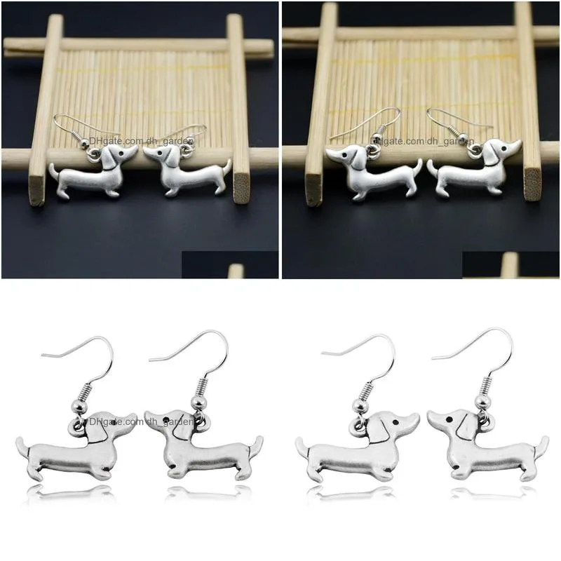 dangle chandelier vintage hippie dachshund drop earrings boho dog charms long for women earings fashion jewelry brinco pendientes