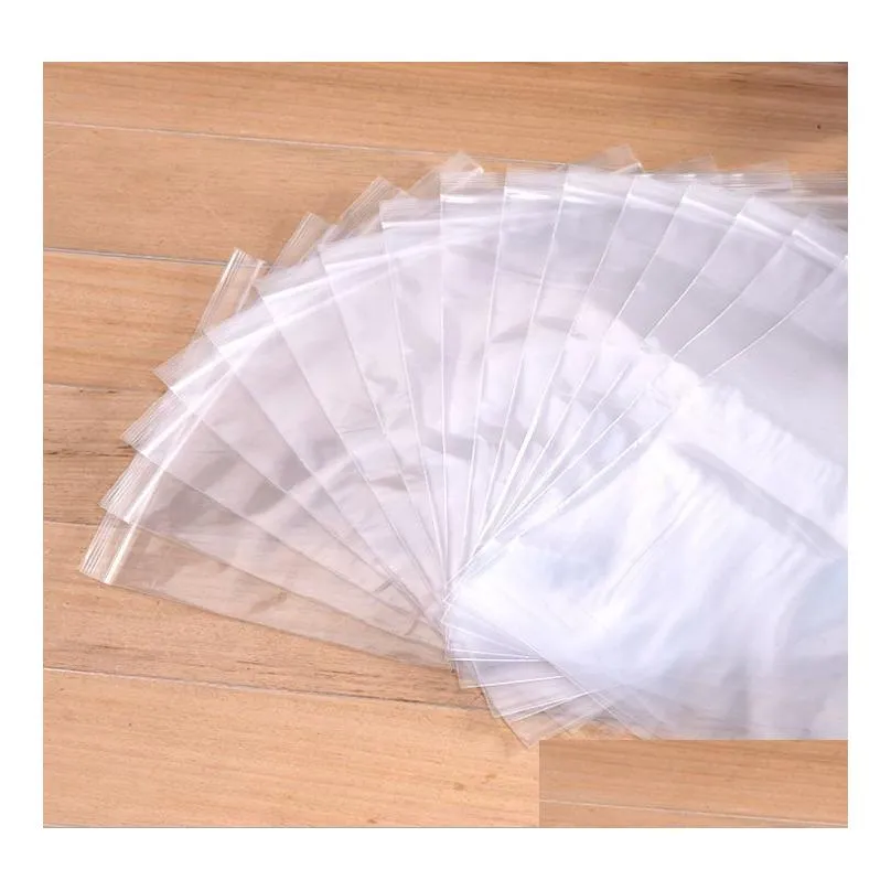 Packing Bags Wholesale Clear Poly Bags High Quality Resealable Zipper Plastic Bag 11.8X15.75 For Packing Clothes Whole Sale 250Pcs Dro Dhp2L