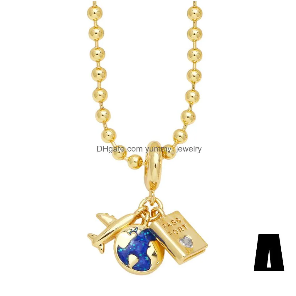 Pendant Necklaces Geunuine Gold Plated Fashion Creative Aircraft Pendant Necklace Accessories Statement Jewelry Drop Delivery Jewelry Dh3E8