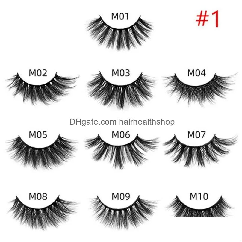 False Eyelashes 3D Mink Eyelashes False Lashes Natural Long Set Faux Cils Bk Makeup Different 20 Styles Drop Delivery Health Beauty Ma Dhi6J