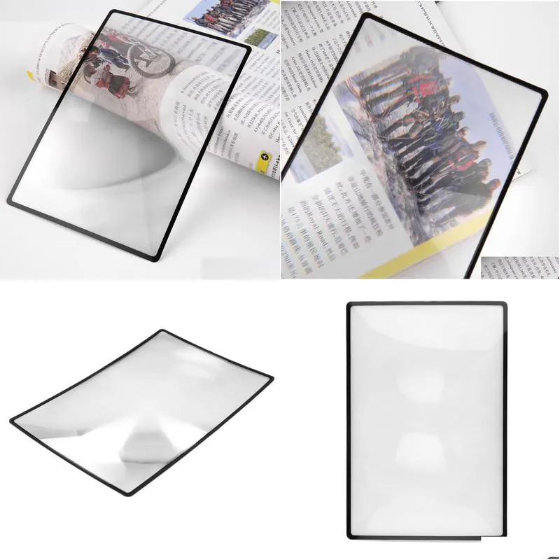 Other Office & School Supplies Wholesale 180X120Mm Convinient A5 Flat Pvc Magnifier Sheet X3 Book Page Magnification Magnifying Readin Dhinq