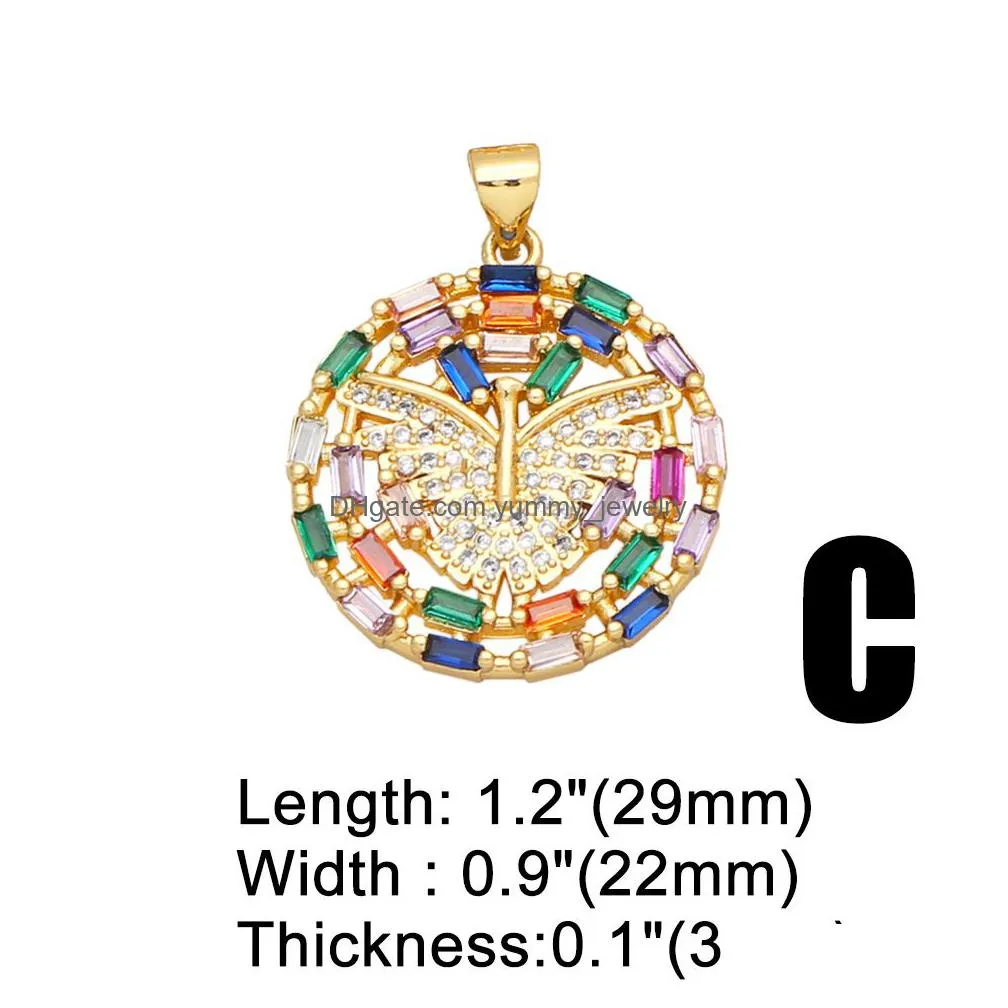 Charms Trendy Big Rainbow Crystal Heart Necklace Pendant Copper Gold Plated Cz  Medal Jewelry Making Supplies Pdtb155 Drop Delive Dhdek