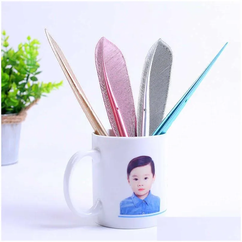 Ballpoint Pens Wholesale Beautif Feather Pens Ballpoint Pen Writing For School Supplies Stationery Items Cute Kawaii Drop Delivery Off Dh48K