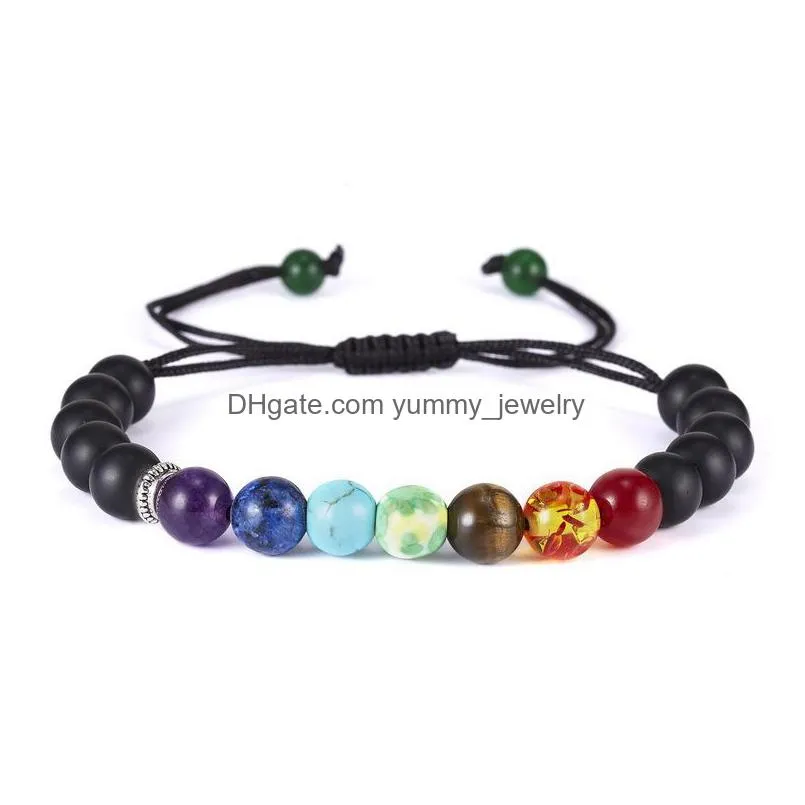 Charm Bracelets Voleaf Chakras Stone Leather Natural Beaded Bracelets Magnetic Jewelry For Men Women Vbr115 Drop Delivery Jewelry Brac Dhmfx