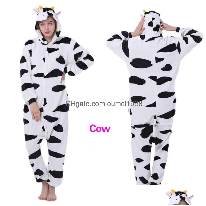 Theme Costume Onesie Pajamas Animal Theme Costume Jumpsuits Women Men Cartoon Cosplay Onepiece Sleepwear Uni Homewear Carnival Night O Dh8Qo