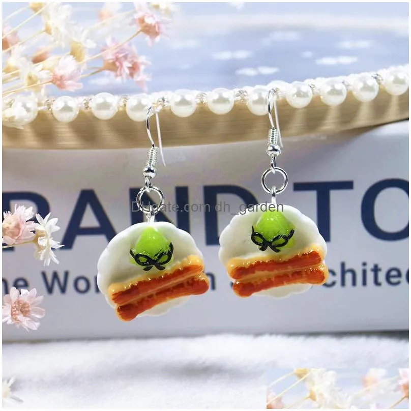 dangle chandelier 1pair women drop earrings resin imulation steak dog sashim artificial handmade jewelry for woman and children