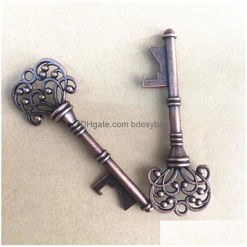 classic creative wedding favors party back gifts for guest antique copper skeleton key bottle opener lx0467