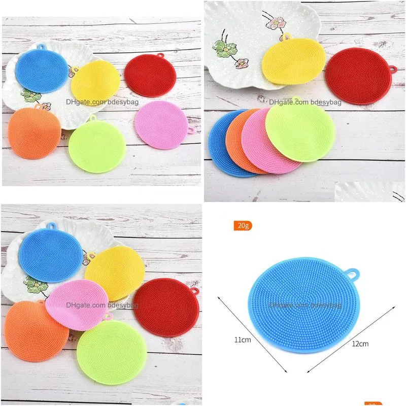 silicone cleaning brush dish pot pan brushes fruit and vegetable washing brush kitchen cleaning gadgets w0291