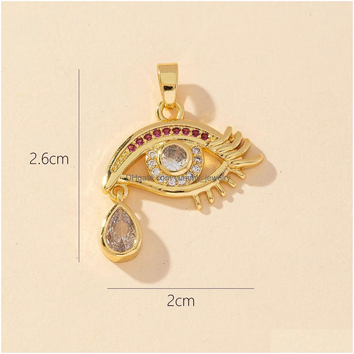 Charms Voleaf Trendy Blue Evil Eye Charms Horseshoe Coin Necklace Pendant Diy Gold Plated Copper Zircon Accessories For Jewelry Vjc102 Dhwgi