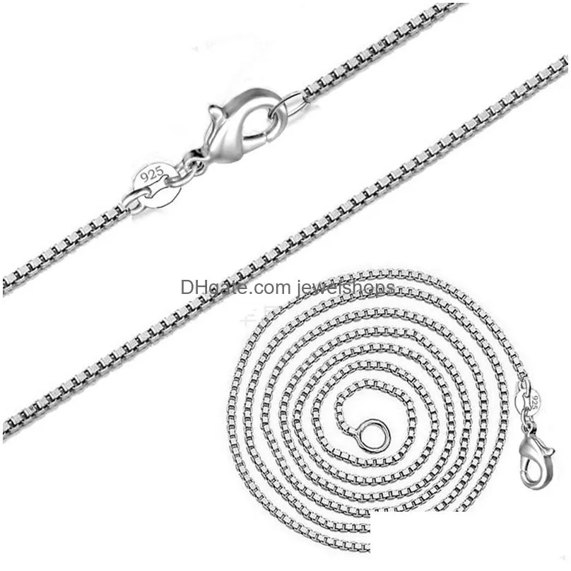 Chains 1.4Mm 925 Stamped Box Chain Necklace Sterling Sier For Men Women Fashion Lobster Clasp Fit Jewelry Making 16 Drop Delivery Jewe Dh4Fd