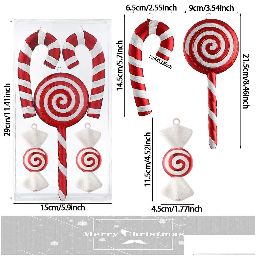 Christmas Decorations Christmas Decorations Mix Cute Xmas Candy Canes Lollipop Tree Balls Ornament Hanging Home Decoration 2023 Navida Dh0Ri