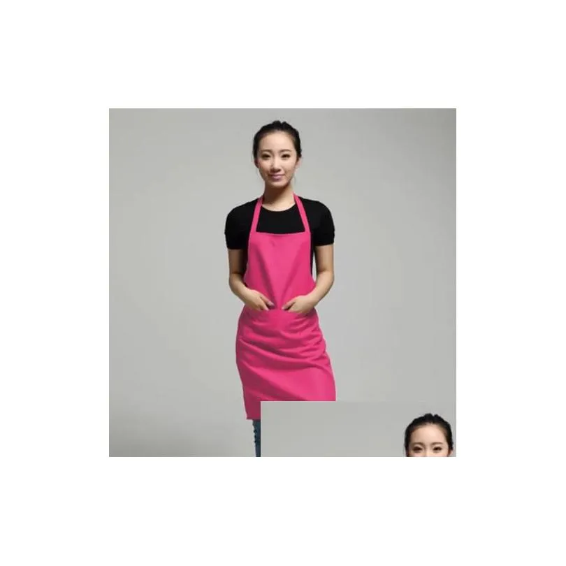 Aprons New Black Cooking Baking Aprons Kitchen Apron Restaurant For Women Home Sleeveless Drop Delivery Home Garden Home Textiles Dhndk