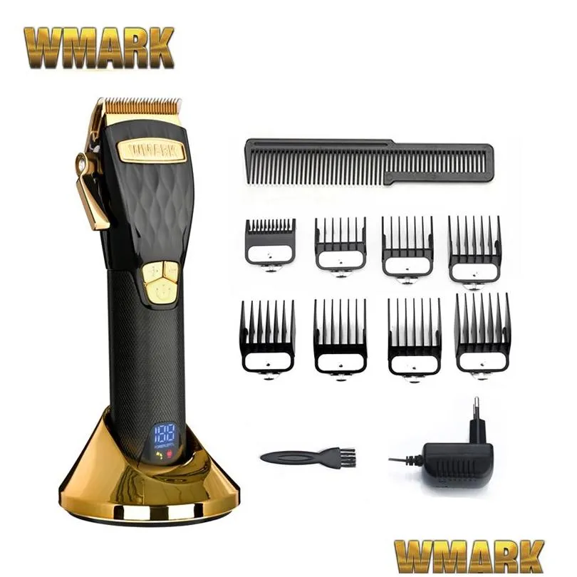 Arrivals WMARK Cordless 5 cutting speed Hair Clipper NG 2032 2033 With Taper Blade Electric Trimmer LCD Display 220712gx