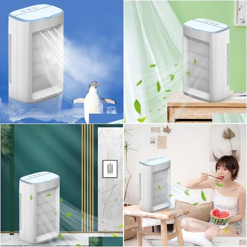 Other Home & Garden Other Home Garden Portable Air Conditioner Mtifunction Mini Fan Usb Electric Cooler Water Spray Mist 3 Gear Speed Dhigf