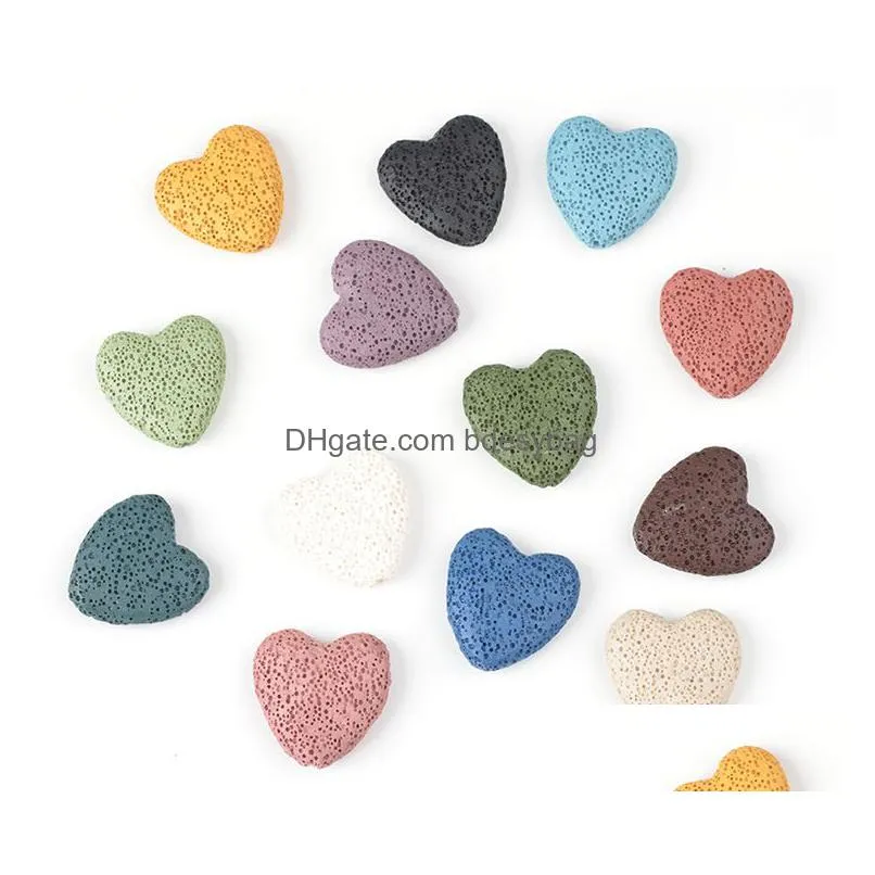 Charms Heart Circle Starfish Natural Lava Rock Stone Beads Diy Essential Oil Diffuser Pendants Jewelry Necklace Earrings Making Drop D Dhttu