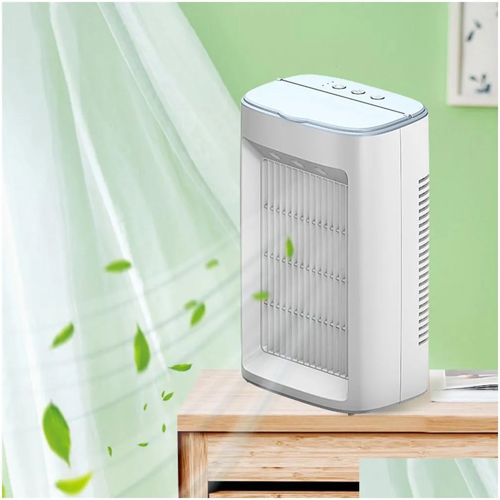 Other Home & Garden Other Home Garden Portable Air Conditioner Mtifunction Mini Fan Usb Electric Cooler Water Spray Mist 3 Gear Speed Dhigf