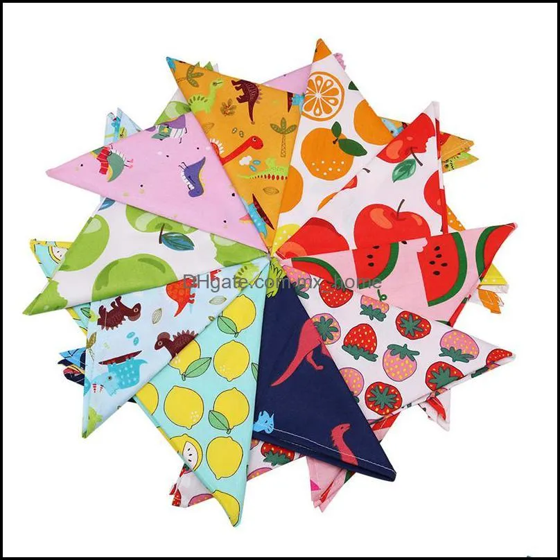 dog apparel cotton dogs bandana puppy triangle scarfs cats bibs fruit dinosaur pattern pet accessories summer style xbjk2106