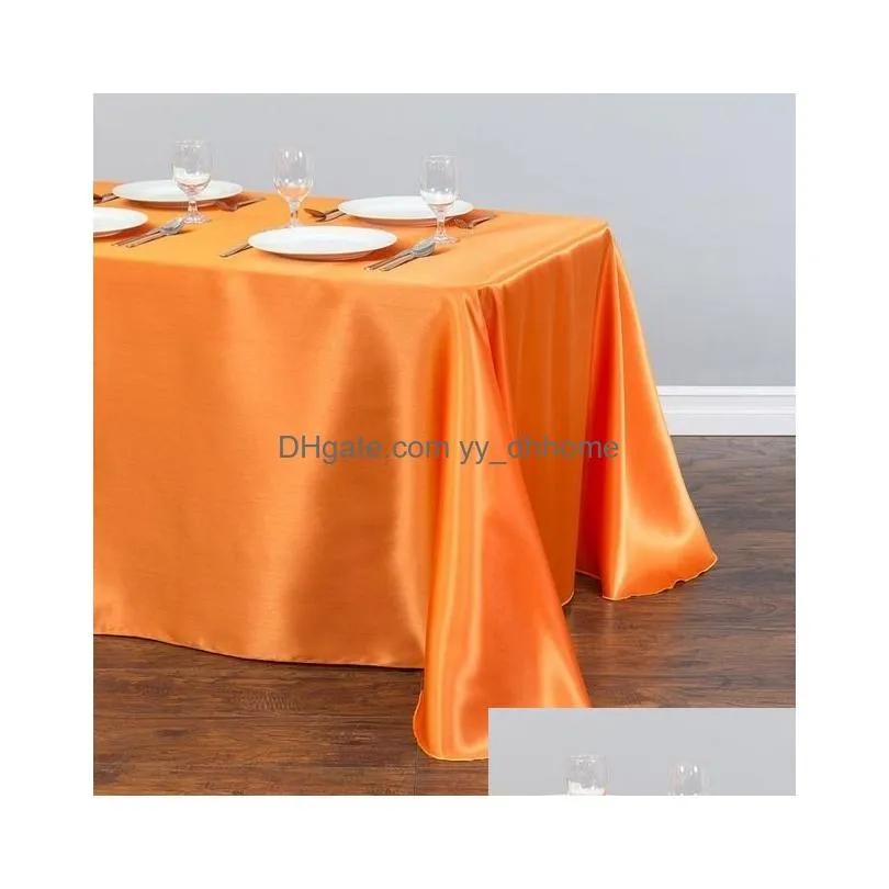 rectangle satin tablecloth cloth overlays wedding christmas baby shower birthday banquet decor home dining 220513