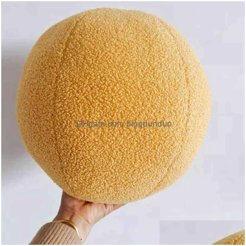 Cushion/Decorative Pillow Bubble Kiss Nordic Ball Shaped Solid Color Stuffed Plush Pillow For Sofa Seat Decorative Cushion Soft Office Dhjbd
