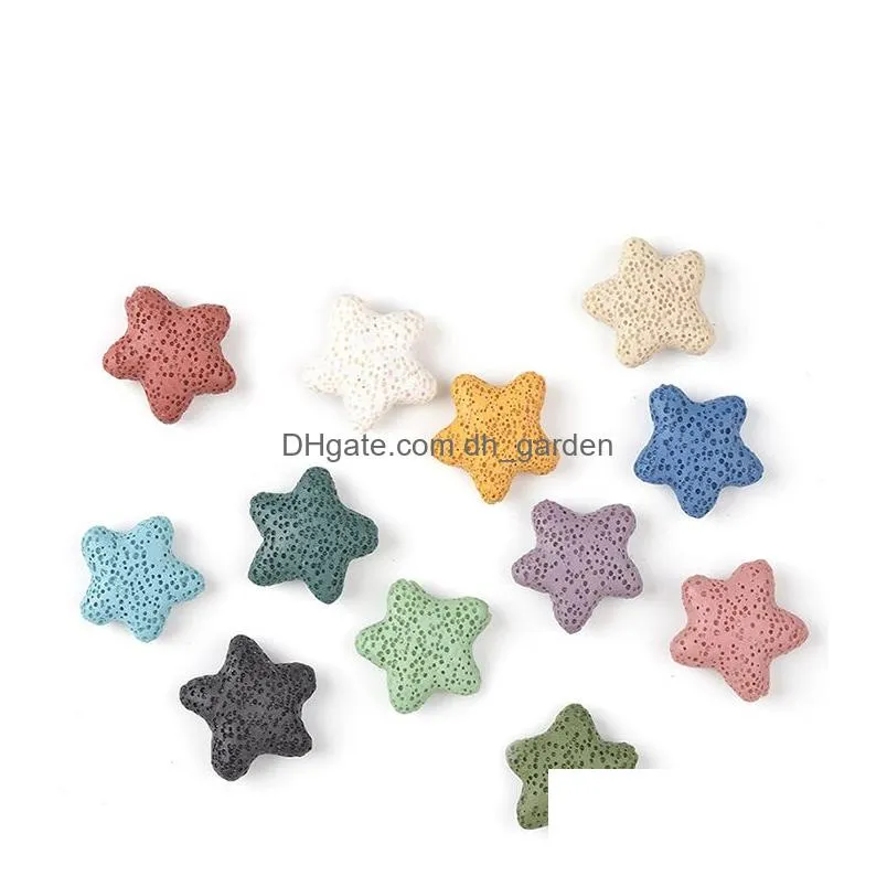 Charms Heart Circle Starfish Natural Lava Rock Stone Beads Diy Essential Oil Diffuser Pendants Jewelry Necklace Earrings Mak Dhgarden Dh9Fa