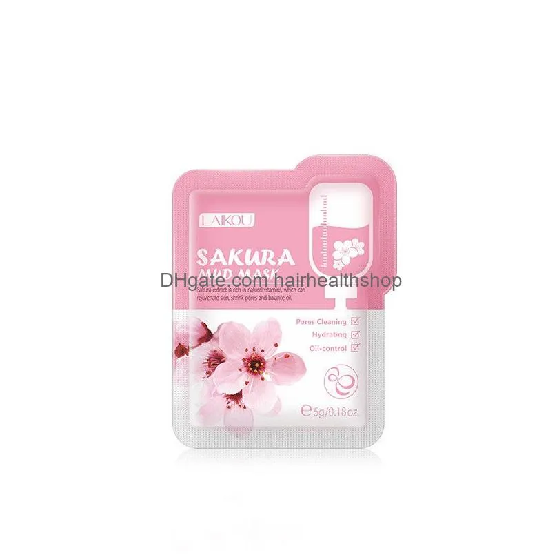 Other Health & Beauty Items Laikou Japan Sakura Mud Face Mask Cleansing Whitening Moisturizing Oil-Control Clay Facial Skin Care Drop Dhc0L