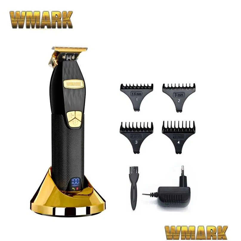 Arrivals WMARK Cordless 5 cutting speed Hair Clipper NG 2032 2033 With Taper Blade Electric Trimmer LCD Display 220712gx