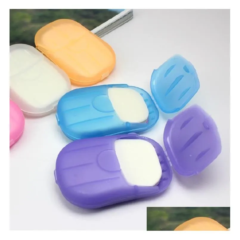 Soaps Mouse Hand Soap Compact Travel Camp Portable Anti-Bacterial Clean Paper Soaps Film With Mini Case Drop Delivery Home Garden Bath Dhbh1