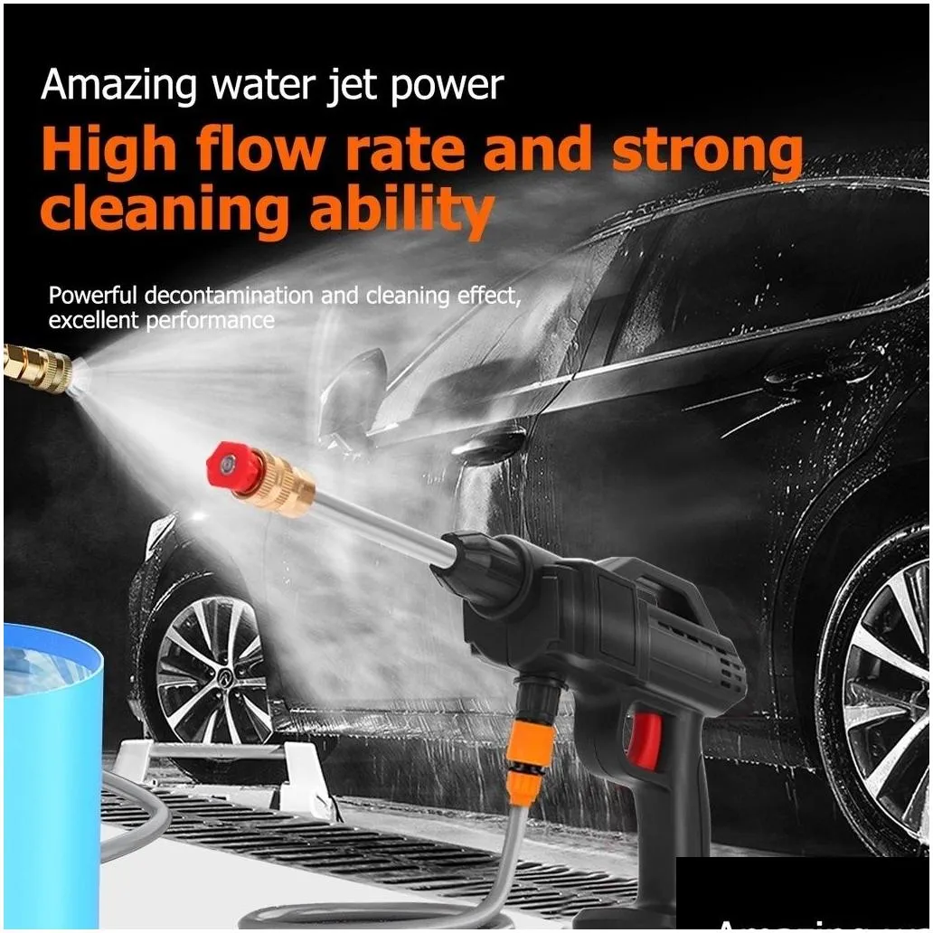 Watering Equipments Watering Equipments Portable Cordless High Pressure Car Washer 24V Lithium Battery Power Sprayer Garden Wash Tool Dhqwo