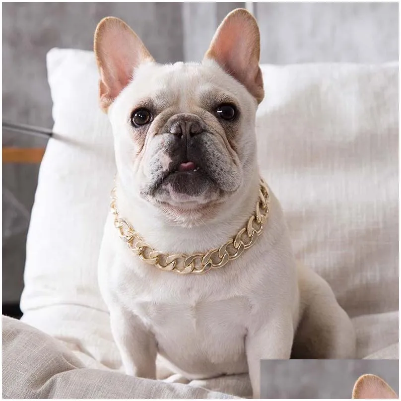 dog collars leashes gold plated for dogs snake chain big fashion jewelry accessories pitbull pugs pinch collar plastic 10edog