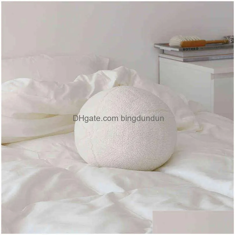 Cushion/Decorative Pillow Bubble Kiss Nordic Ball Shaped Solid Color Stuffed Plush Pillow For Sofa Seat Decorative Cushion Soft Office Dhjbd