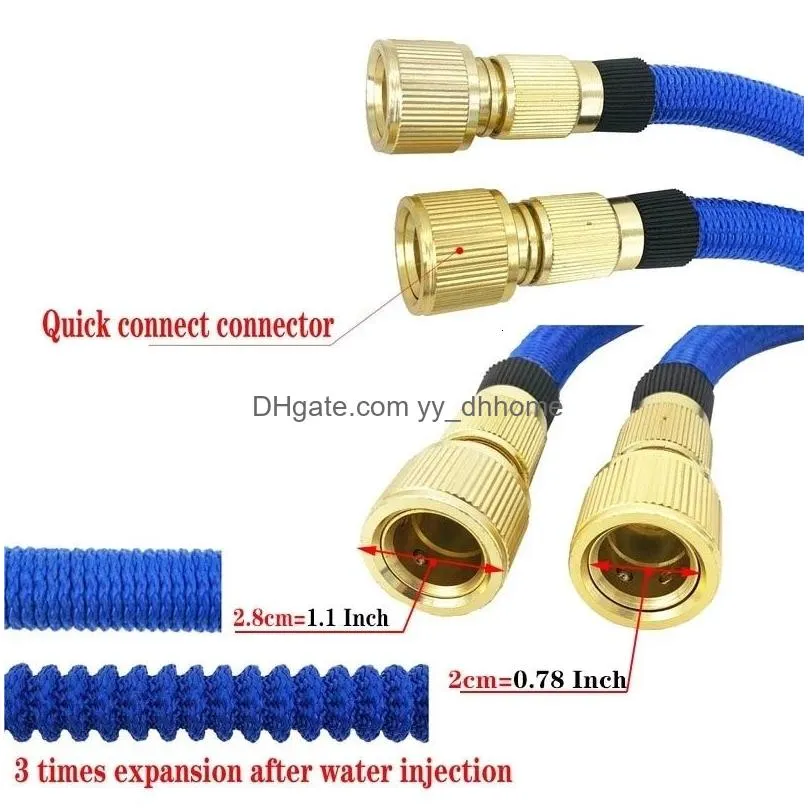hoses garden water hose expandable double metal connector high pressure pvc reel magic water pipes for garden farm irrigation car wash